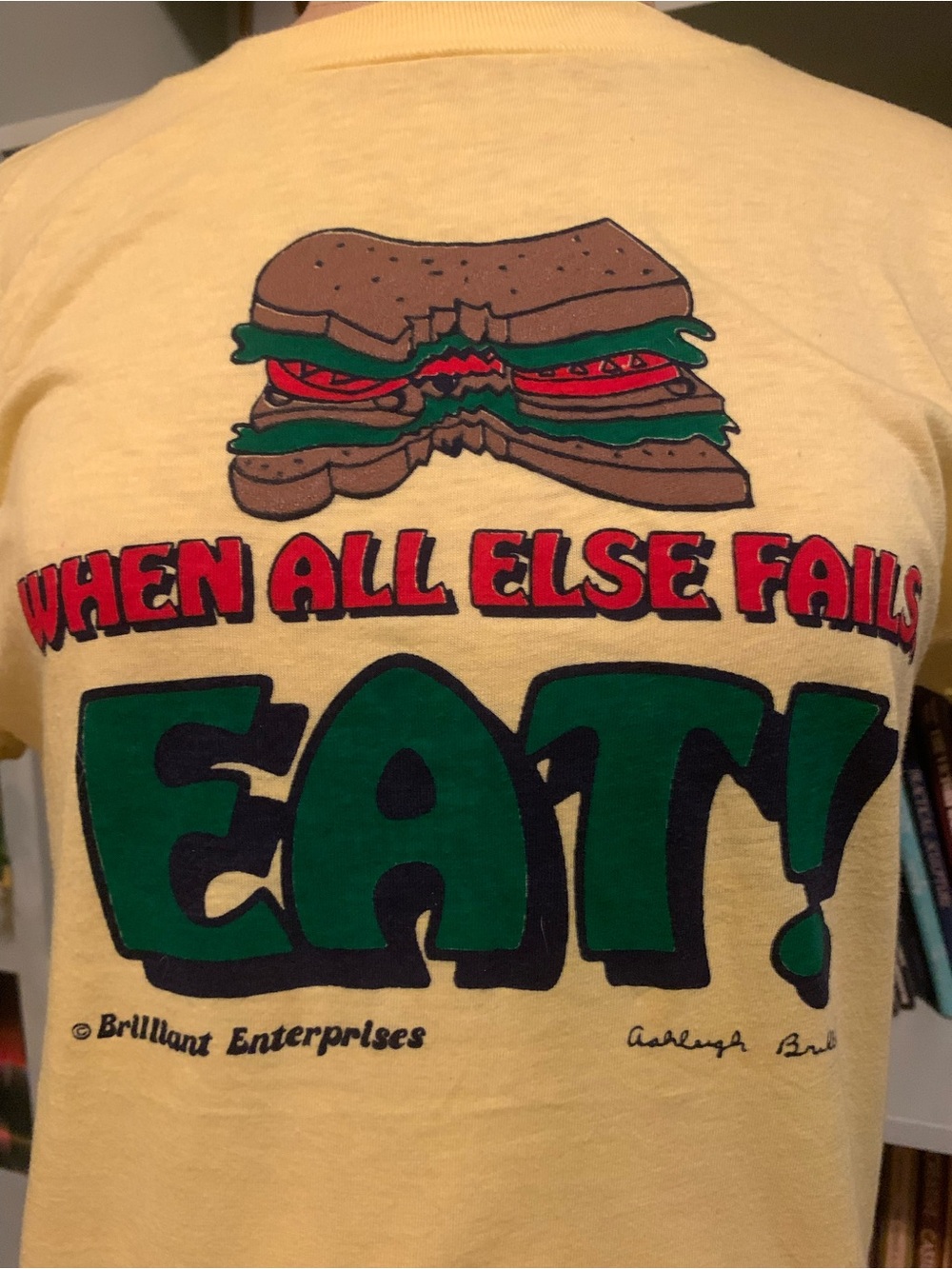 Yellow "When All Else Fails Eat" Graphic Tee